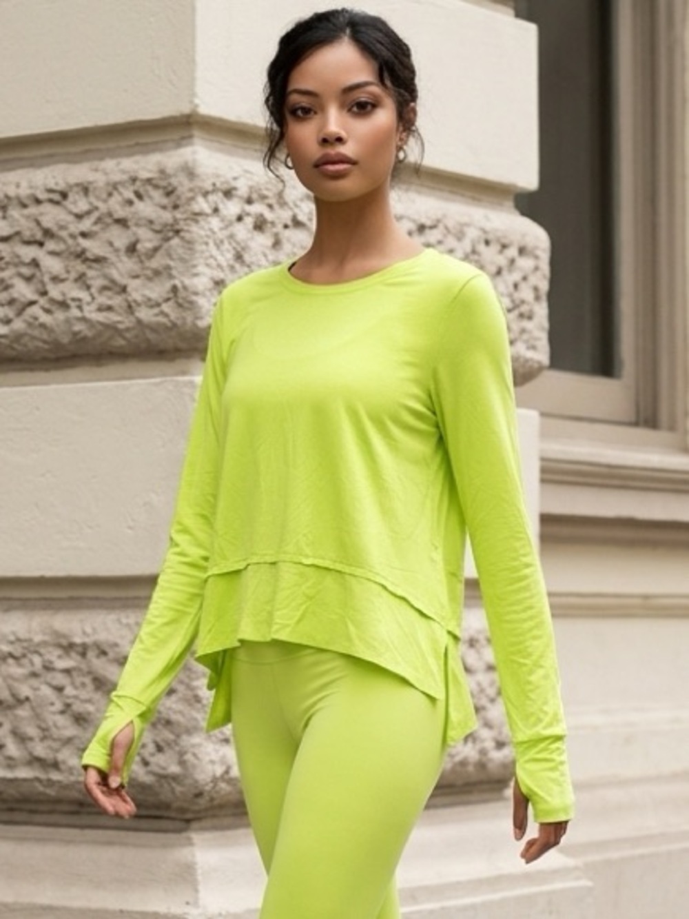 NWT SO Women's Lime Green Athletic Long Sleeve Top - Size Medium